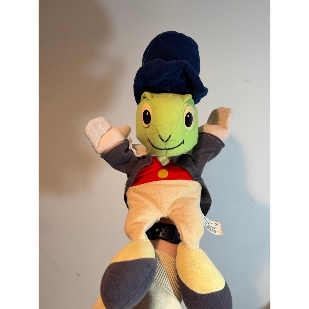 Jiminy Cricket Plush Hand Puppet Plush Doll 17" Pinocchio Walt Disney Vintage